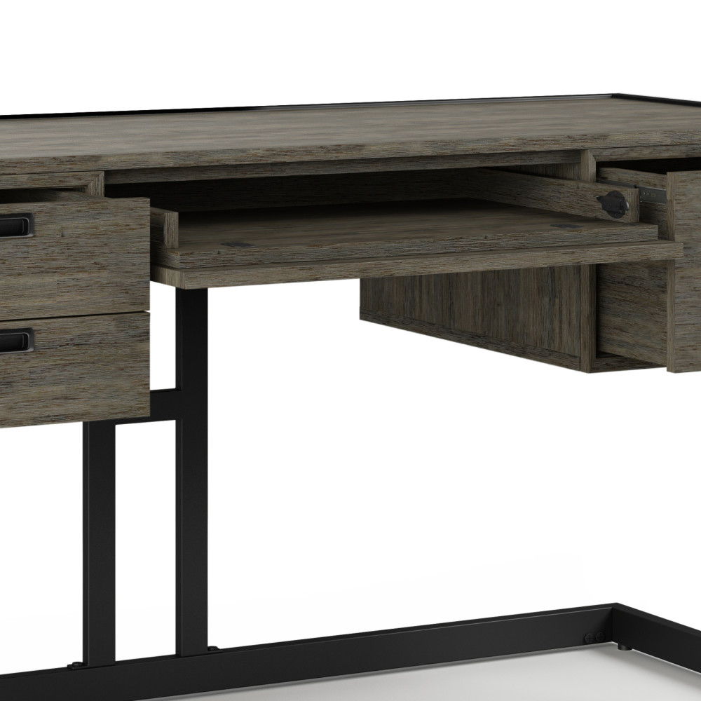 Hampden - Desk - Weathered Gray by Simpli-Home | Bel Furniture