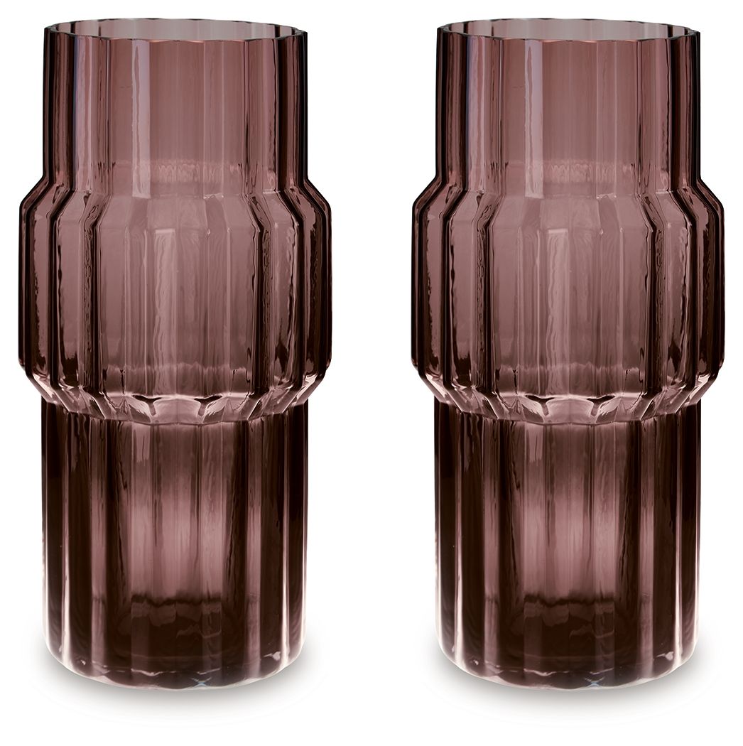 Dorlow - Vase Purple 7''W x 7''D x 14''H 2 Pieces by Signature Design by Ashley® | Bel Furniture