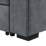 Toby - Woven Fabric Reversible Sleeper Sectional Sofa With Storage Chaise Cup Holder Charging Ports And Pockets by Lilola Home | Bel Furniture