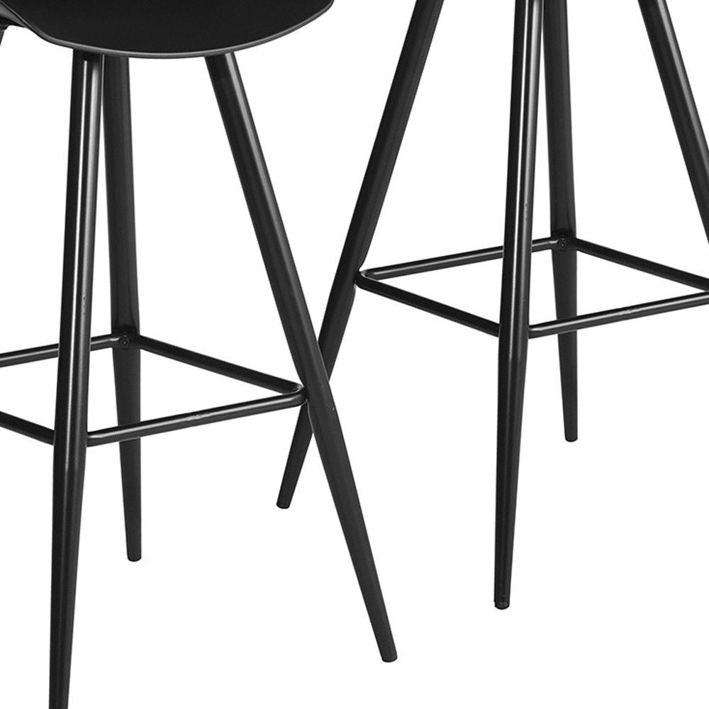 Low Back Counter Height Bar Chairs (Set of 2) - Steel