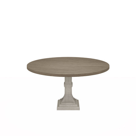 Tannen - Round Dining Table - White And Gray by Lilola Home | Bel Furniture