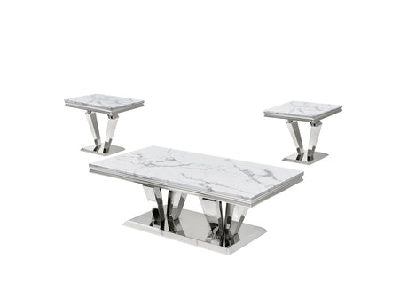 3 Piece Coffee Table Set - Marble by Mollai Collections | Bel Furniture