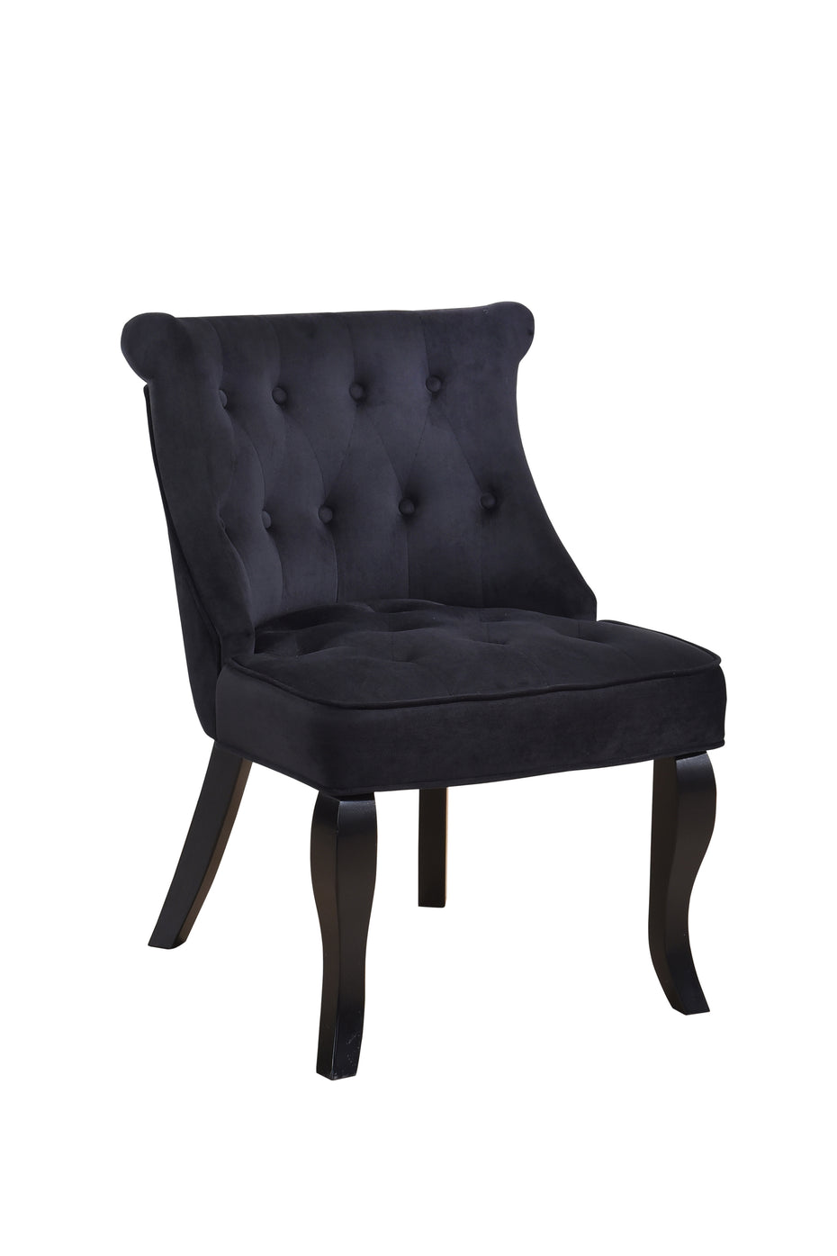 Velvet Tufted Accent Chair - Black