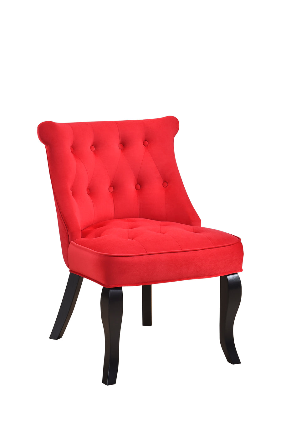 Velvet Tufted Accent Chair - Red