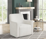 Marlow Modern Light Beige Textured Fabric 360° Swivel Accent Chair