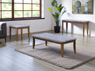 Transitional 3-Piece Coffee Table Set with Gray Faux-Marble Tops
