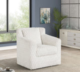 Serena Contemporary Bone Sculpted Faux Fur 360° Swivel Accent Chair