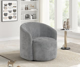 Cora Modern Dark Green Chenille 360° Swivel Barrel Accent Chair