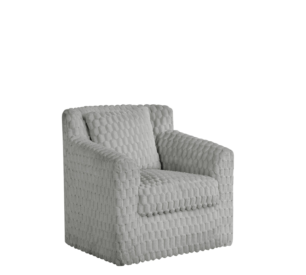 Nova Light Gray Sculpted Faux Fur 360° Swivel Chair