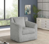 Nova Light Gray Sculpted Faux Fur 360° Swivel Chair