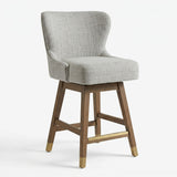 Sienna Light Gray Upholstered Swivel Counter Height Stool
