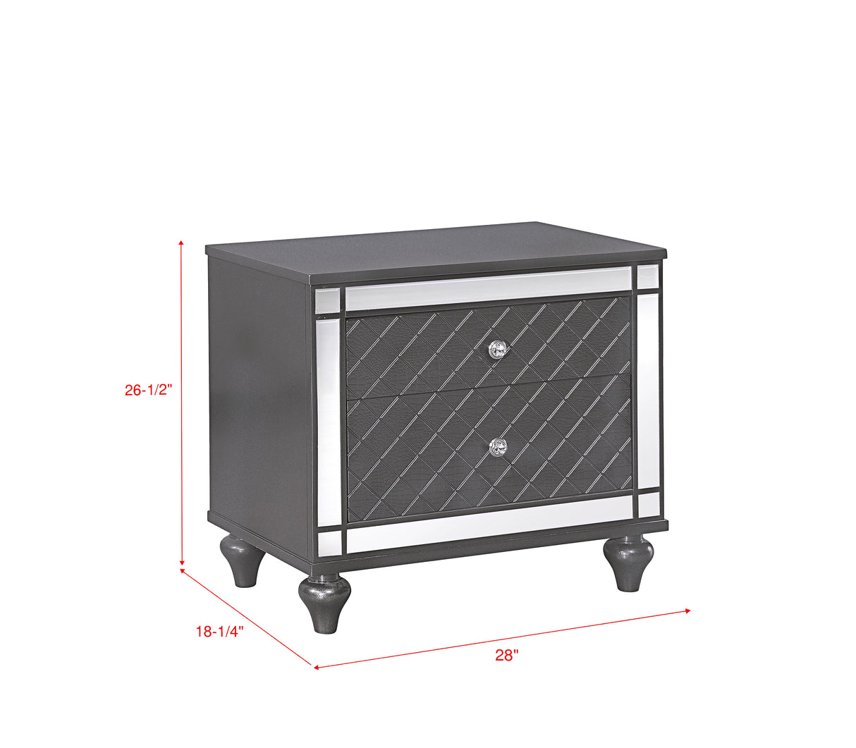 Refino - Nightstand - Dark Gunmetal
