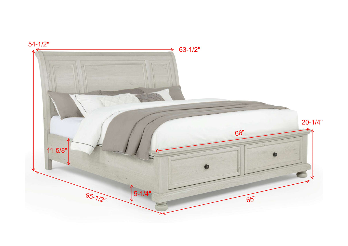 Claribelle King / Queen Storage Bed White
