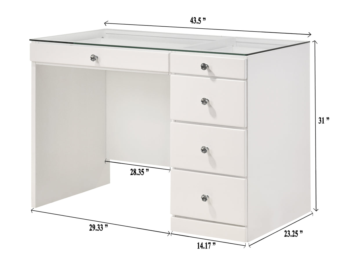 Morgan - Vanity Desk With Glass Top