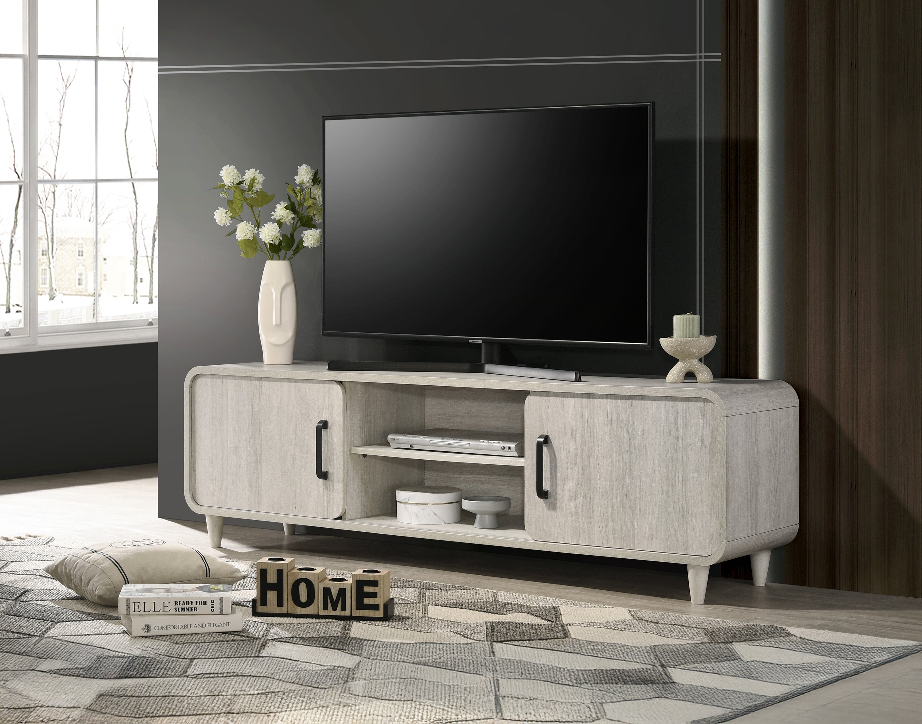 ニコ・ロビン ウッドラック Nyomi Tv Stand - White-B4900-9 | BEL Furniture