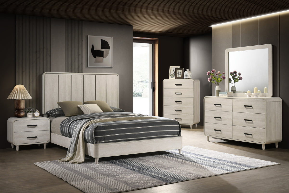 Nyomi Panel Bed White