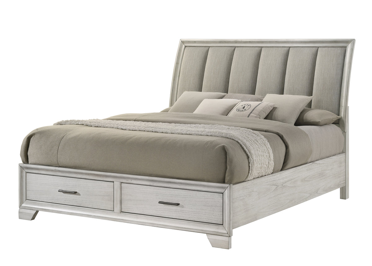 Jaymes Storage Bed White Mist