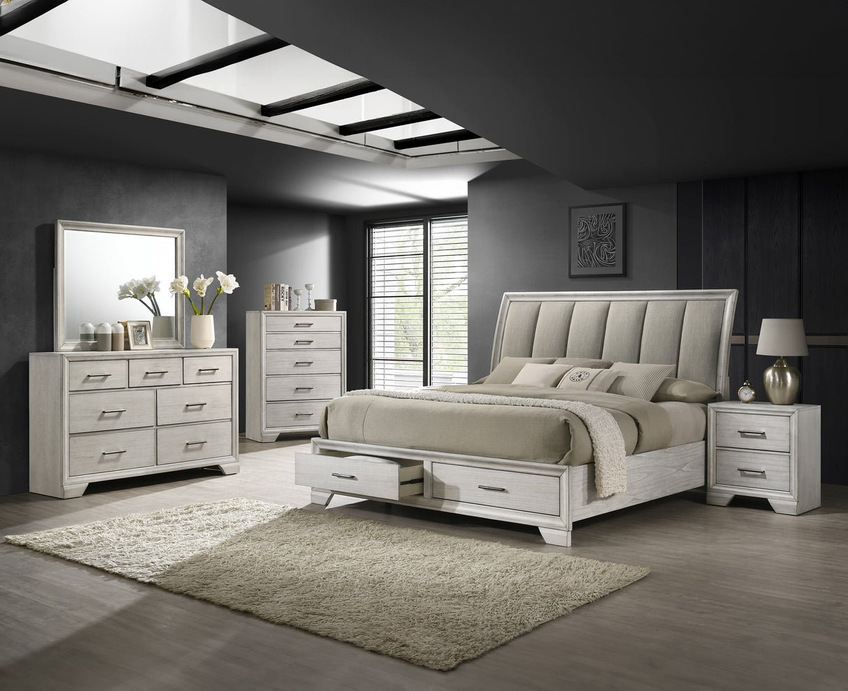 Jaymes Storage Bed White Mist