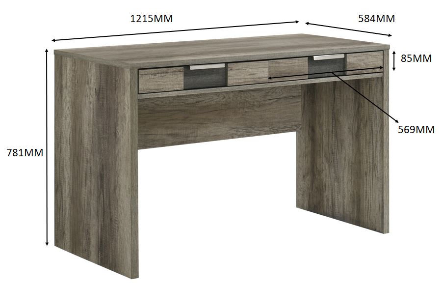Rangley Writing Desk-Grey/Brown