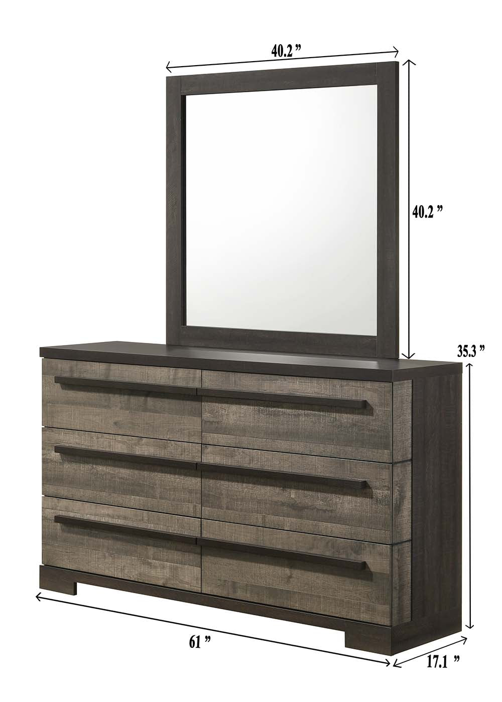 Remington Dresser Mirror Gray/Ebony