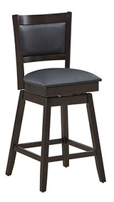 24" Swivel Counter Stool with Padded Back in Espresso