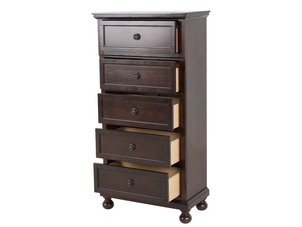 Transitional Espresso 5-Drawer Chest