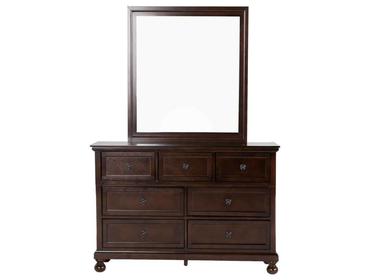 Transitional Espresso 6-Piece Queen Storage Bedroom Set (Bed, Dresser, Mirror, Chest & Nightstand)