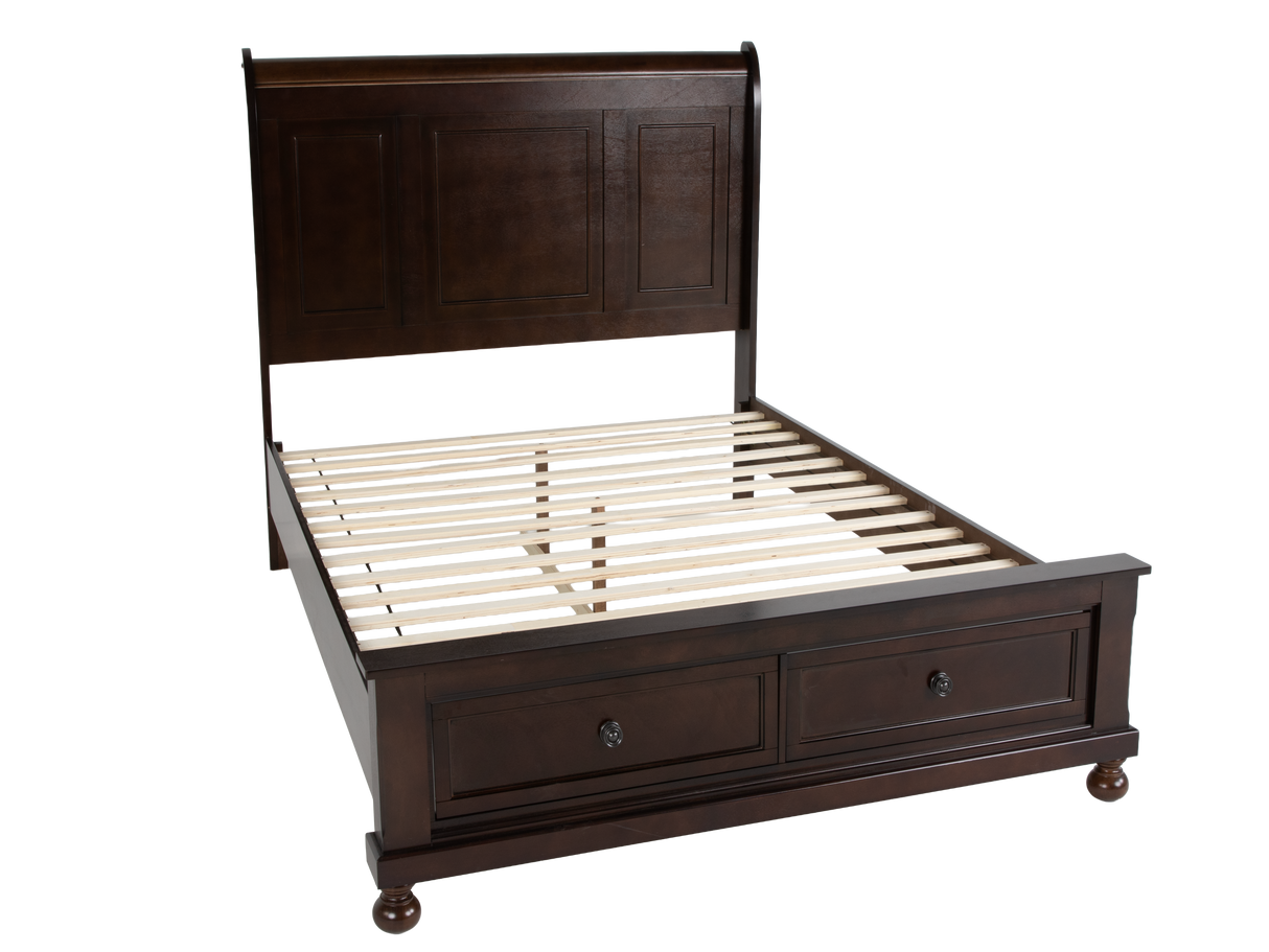 Transitional Espresso 6-Piece Queen Storage Bedroom Set (Bed, Dresser, Mirror, Chest & Nightstand)