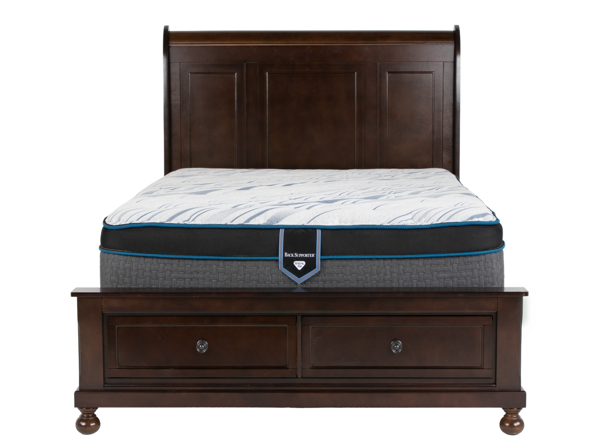 Transitional Espresso 6-Piece Queen Storage Bedroom Set (Bed, Dresser, Mirror, Chest & Nightstand)