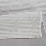 .Luxe Cream Diamond-Textured Area Rug 6'6" x 9'