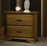 2-Drawer Light Oak Nightstand