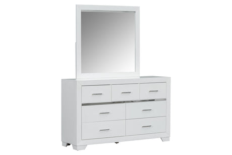 6 Piece Modern White Canopy Bedroom Set by Mollai Collections | Bel Furniture