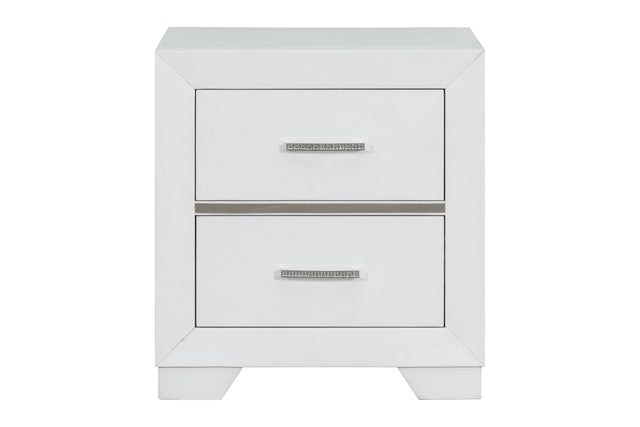 Modern White 2-Drawer Nightstand by Mollai Collections | Bel Furniture