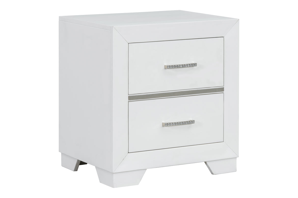 Modern White 2-Drawer Nightstand by Mollai Collections | Bel Furniture