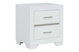 Modern White 2-Drawer Nightstand by Mollai Collections | Bel Furniture