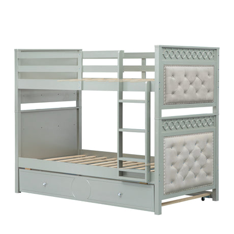 Twin over Twin Bunk bed with Trundle by Mollai Collections | Bel Furniture