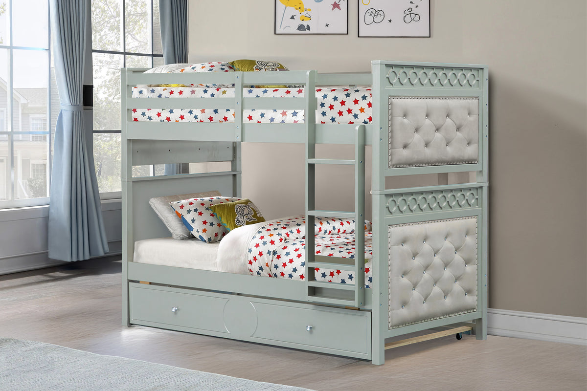 Twin over Twin Bunk bed with Trundle by Mollai Collections | Bel Furniture