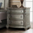 Grey Nightstand with Brown Marble Top