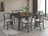 Dark Charcoal 7-Piece Square Counter Height Dining Set