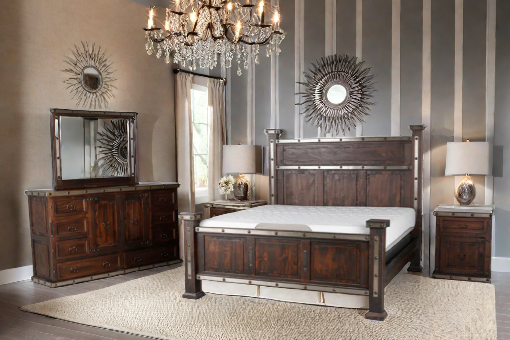 6-Piece Rustic Brown Hacienda Bedroom Set | Bel Furniture