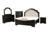 Magnolia 6-Piece Upholstered Bedroom Set in Dark Cherry