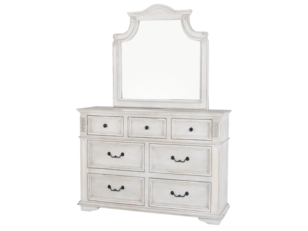 Magnolia Savanna White Farmhouse 6‑Piece Bedroom Set with Storage Footboard Bench