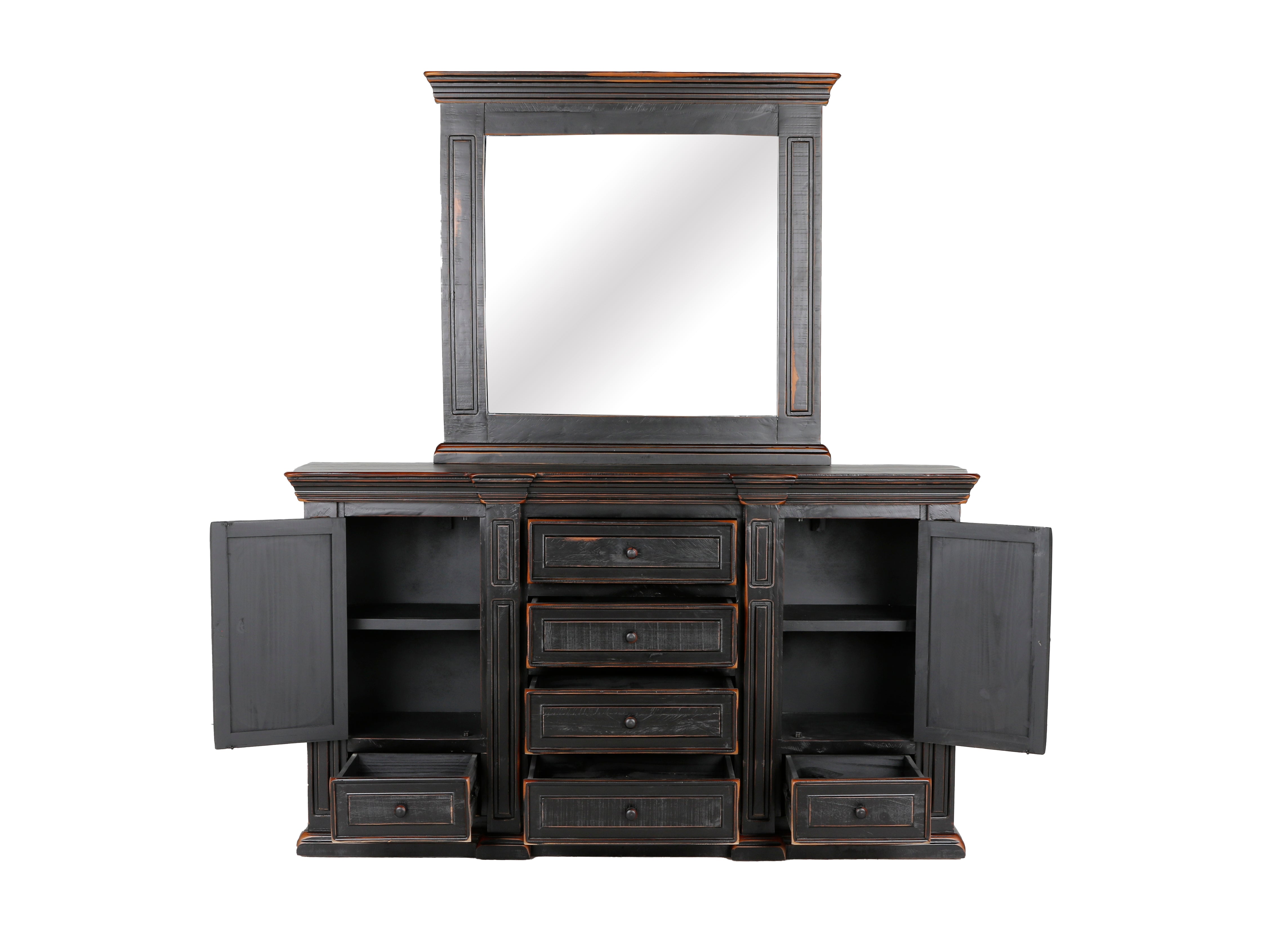 Rustic Dark Cherry 6-Piece Bedroom Set | Panel Bed, Dr | BEL Furniture