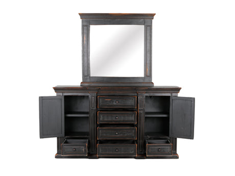 6 Piece Distressed Black King Bedroom Set - Aspen collection by Mollai Collections | Bel Furniture