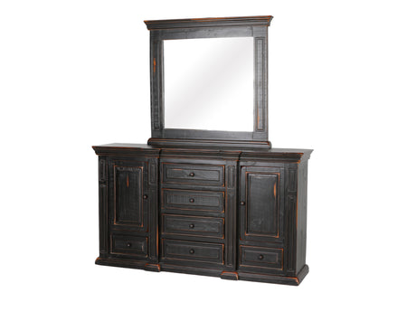 6 Piece Distressed Black King Bedroom Set - Aspen collection by Mollai Collections | Bel Furniture