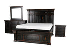 6 Piece Distressed Black King Bedroom Set - Aspen collection