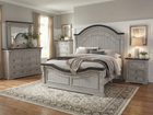 Mission Hills Rustic Farmhouse 6-Piece Bedroom Set – Two-Tone Gray/White Panel Bed