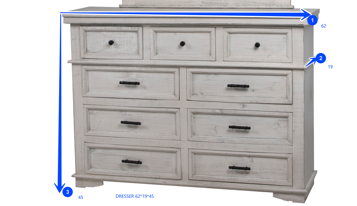 Charles-Nero White 6 PIECE KING BEDROOM SET by Mollai Collections | Bel Furniture