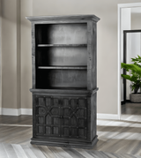 CATALINA BLACK SOLID WOOD BOOKCASE by Mollai Collections | Bel Furniture