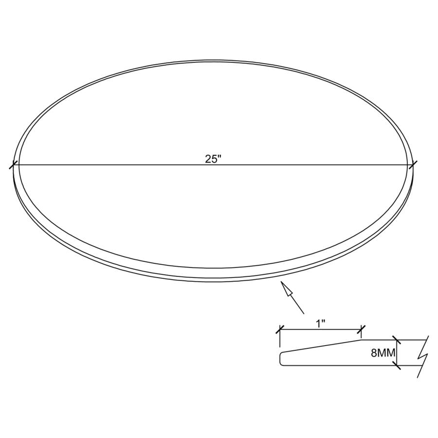 8mm Round Clear Tempered Glass Top